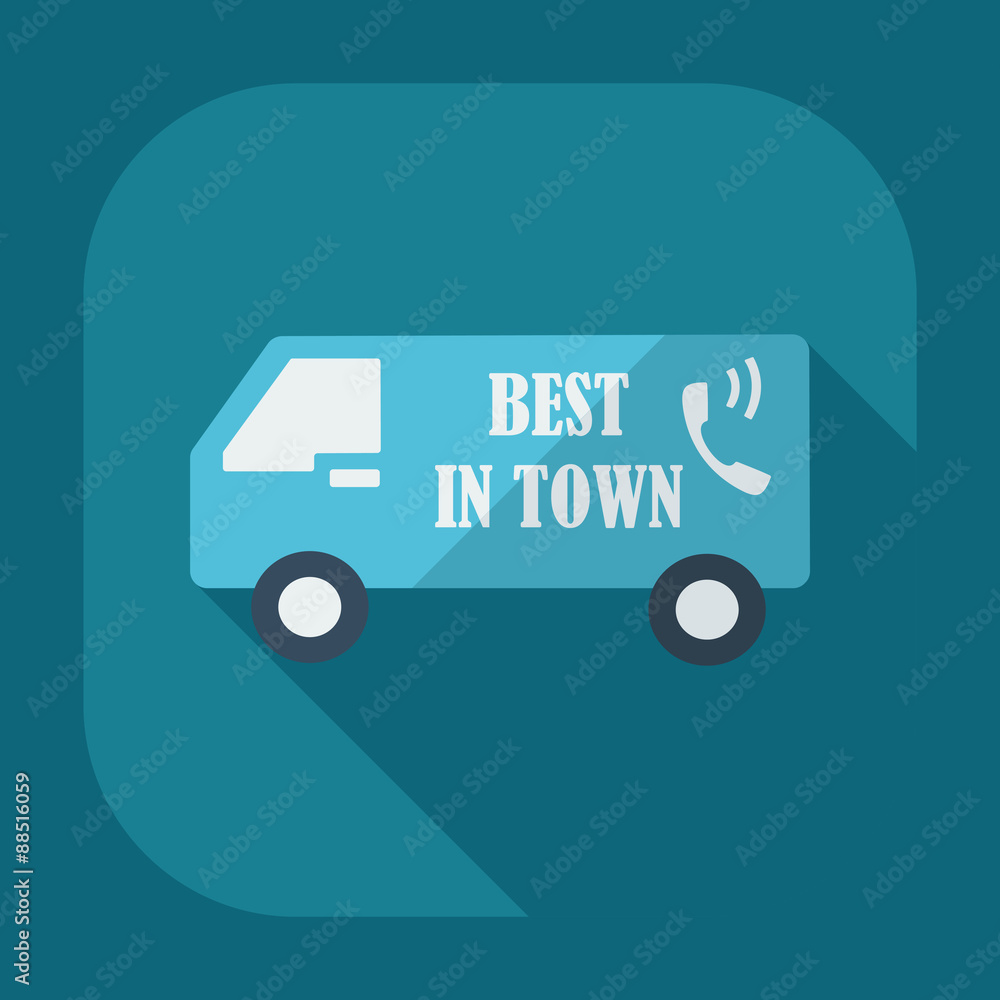 Flat modern design with shadow icons car shipping Flat modern design with shadow icons car shipping