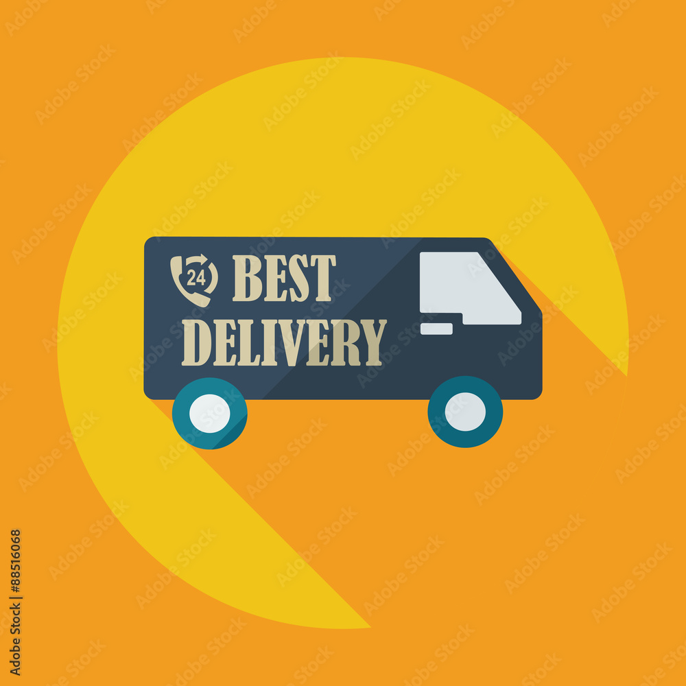 Flat modern design with shadow icons car shipping Flat modern design with shadow icons car shipping