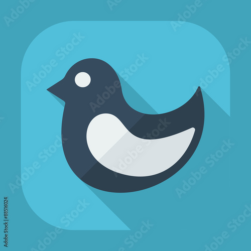 Flat modern design with shadow symbol of birds