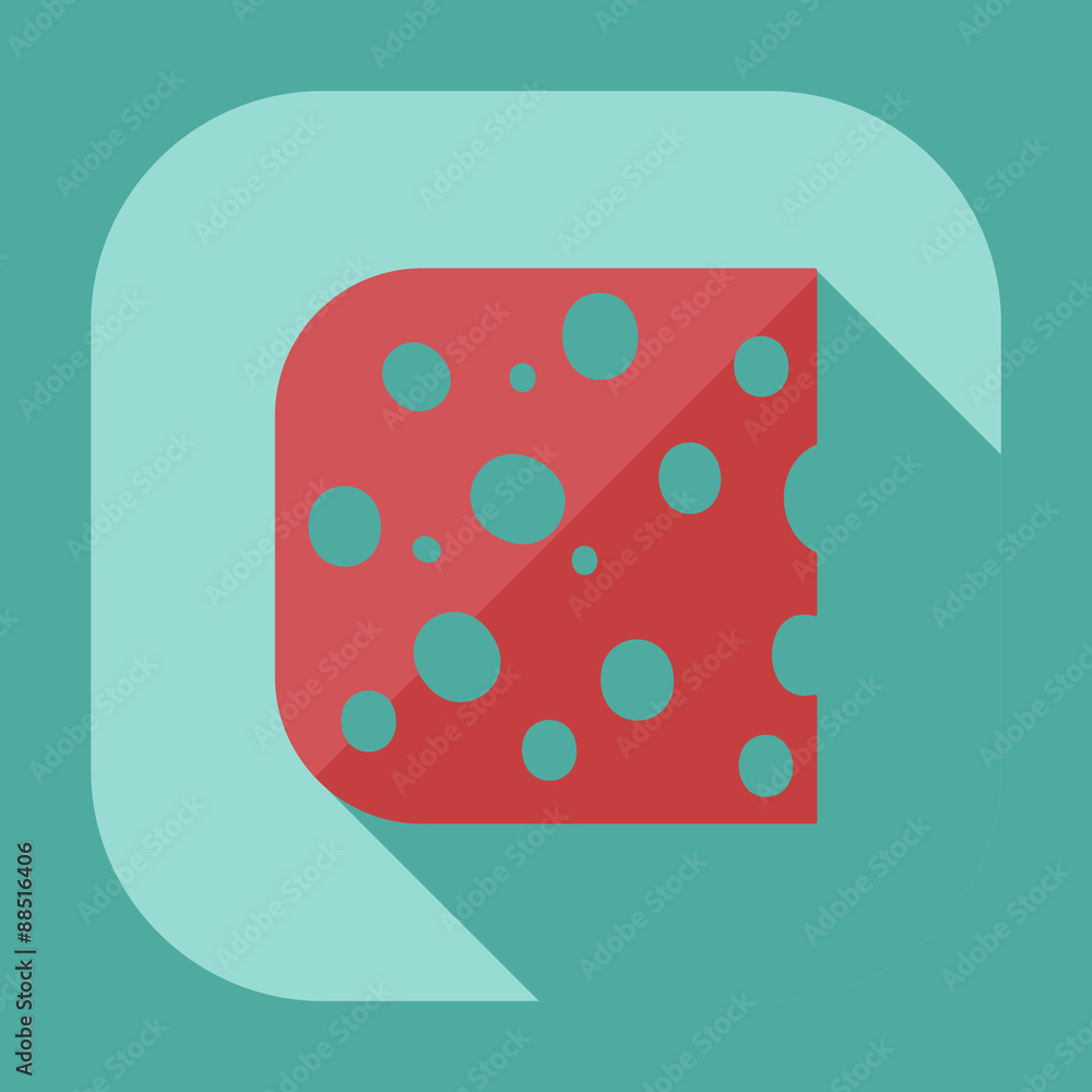 Flat modern design with shadow icons cheese Flat modern design with shadow icons cheese