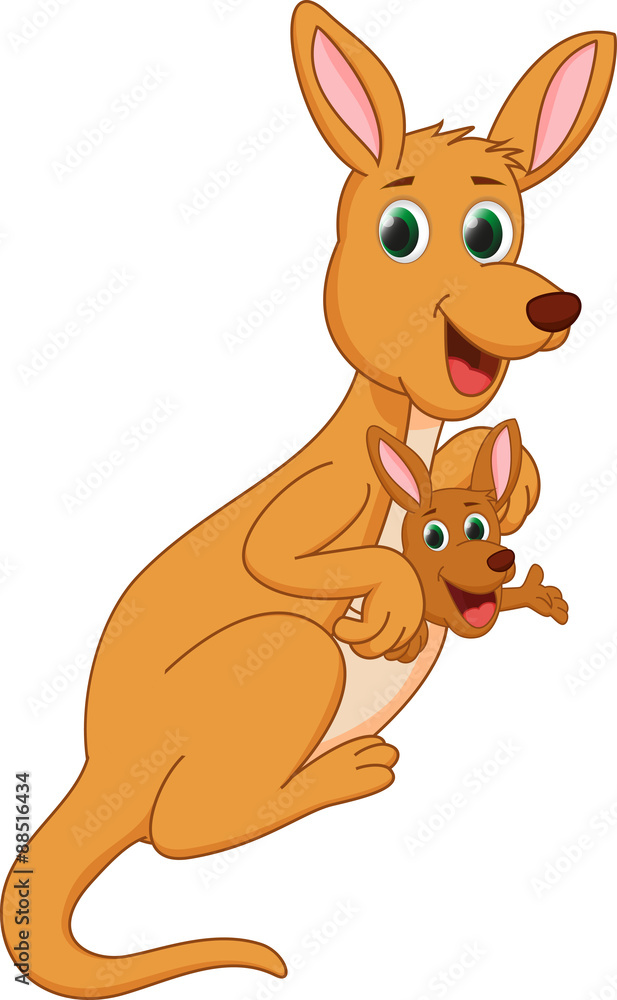 Mother kangaroo with her baby Mother kangaroo with her baby