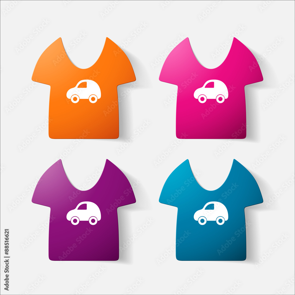 Paper clipped sticker: Children's T-shirt Paper clipped sticker: Children's T-shirt