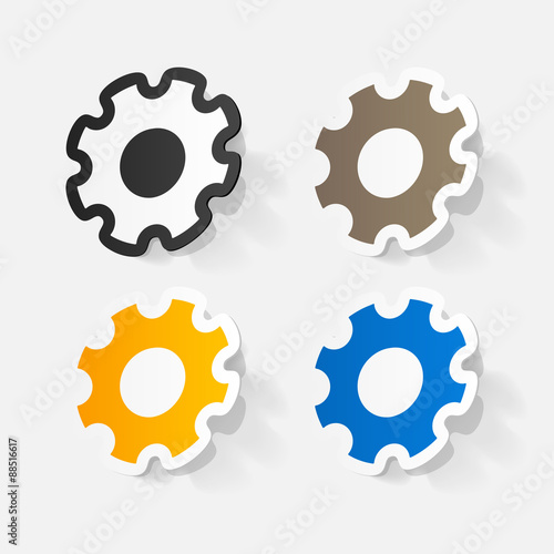 Paper clipped sticker: Manual pinion
