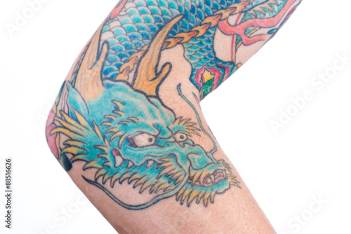 Blue Dragon Tattoo on Arm