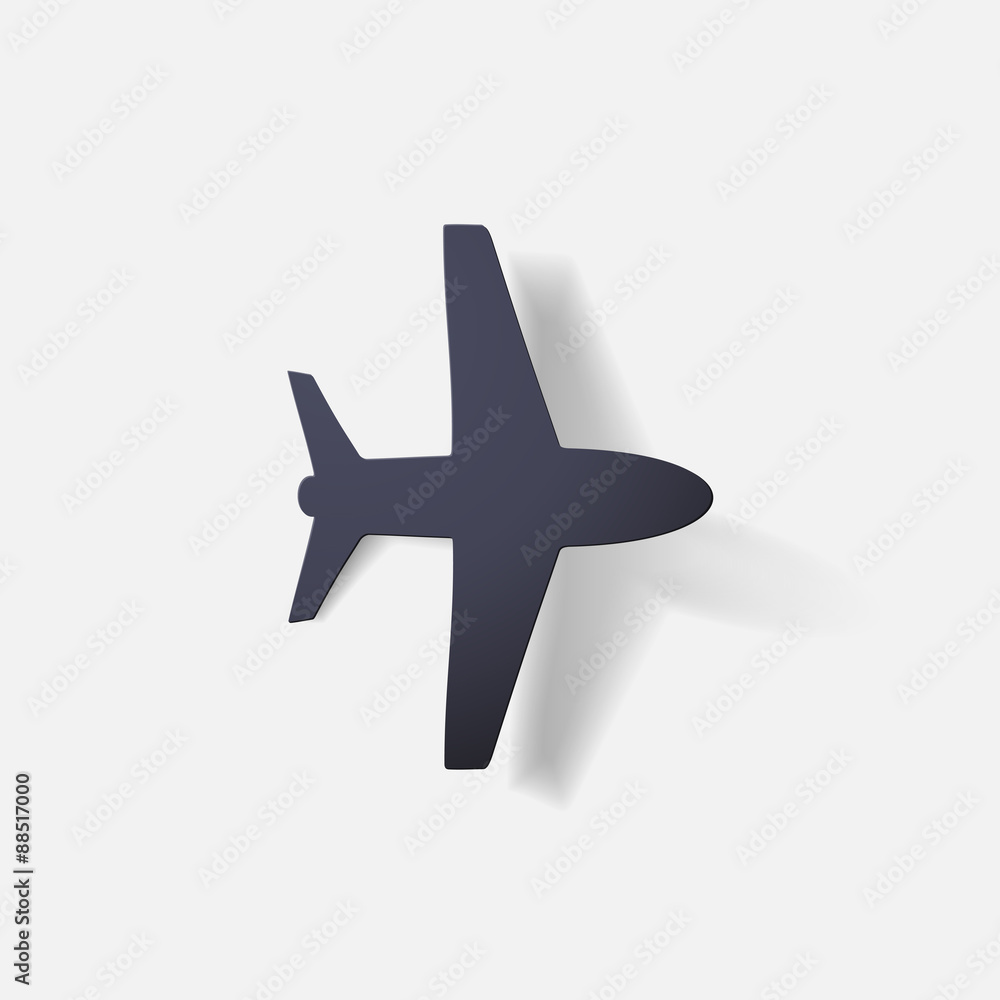 Paper clipped sticker: aircraft airliner Paper clipped sticker: aircraft airliner