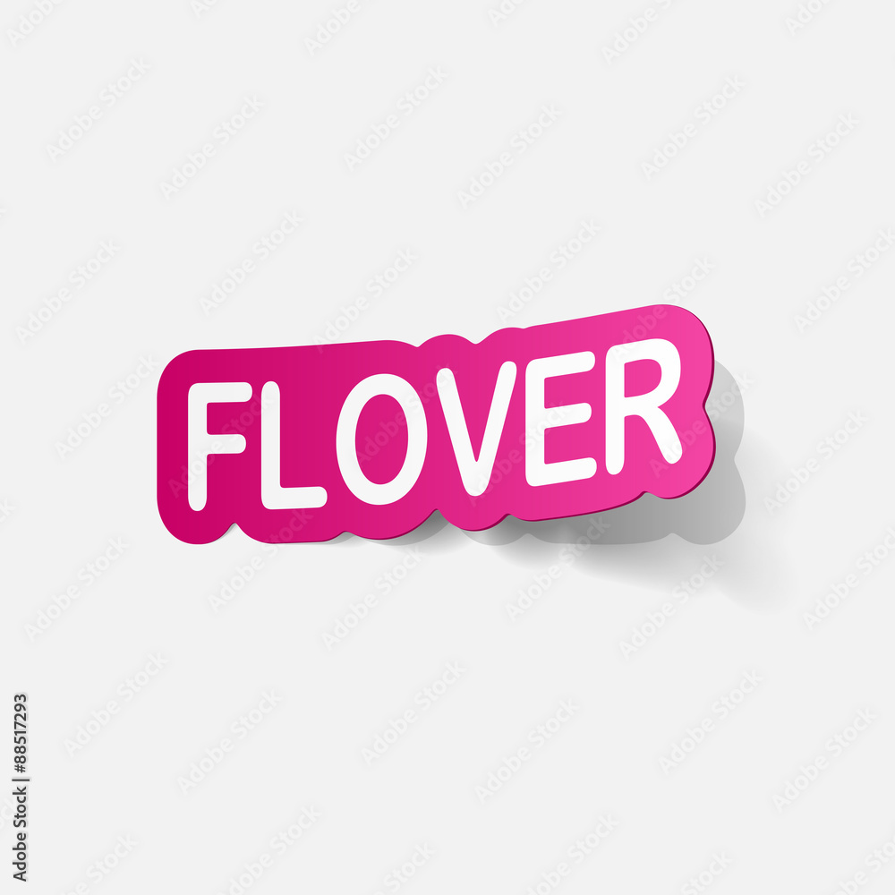 Realistic paper sticker: flowers Realistic paper sticker: flowers
