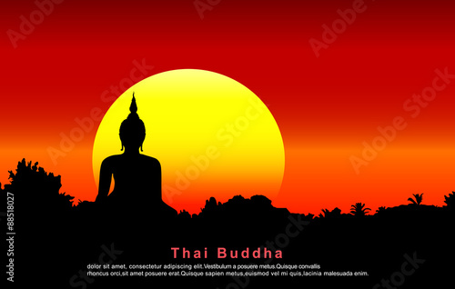 Silhouette of a Thai Buddha.