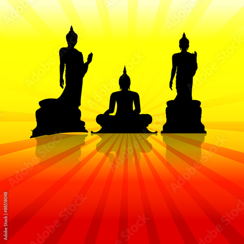 Silhouette of a Thai Buddha.
