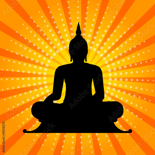 Silhouette of a Thai Buddha. 