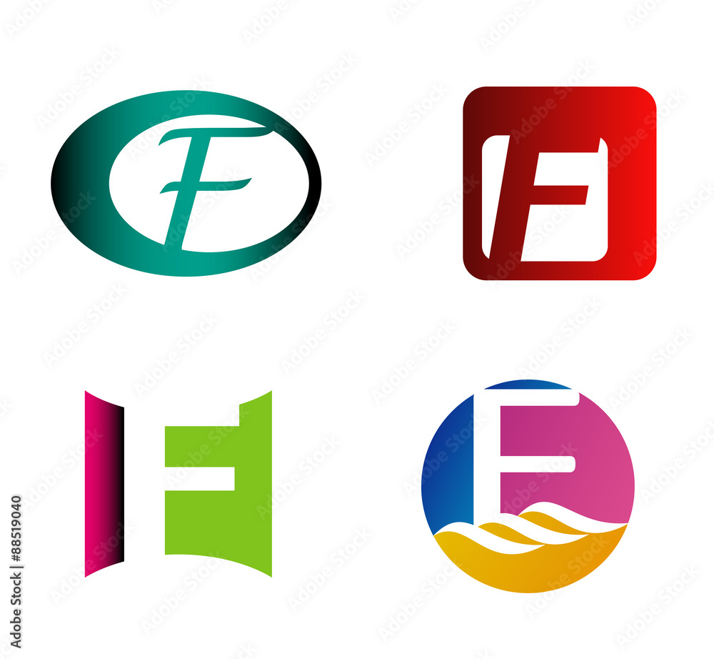 Set of letter F logo icons design template elements. Collection of vector signs
Set of letter F logo icons design template elements. Collection of vector signs