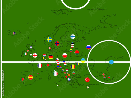 Europe Football Map Circles