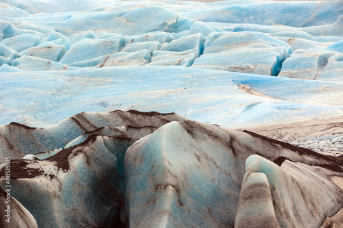 The blue ice of the Skaftafellsjokull glacier in Iceland