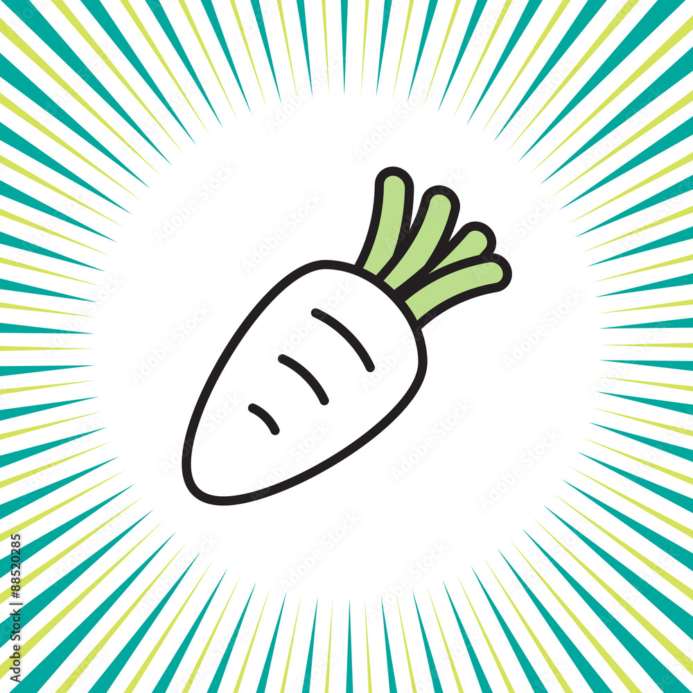 Vegetable Daikon radishes ,vector icon Vegetable Daikon radishes ,vector icon
