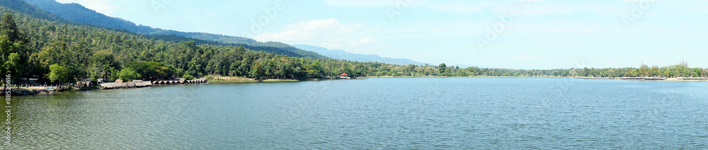 panorama view of lake mountain