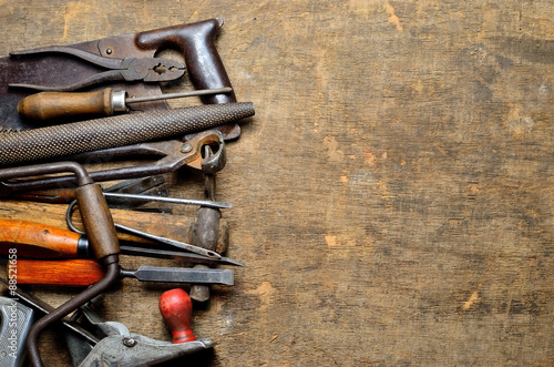 old carpenter's tools for working with wood