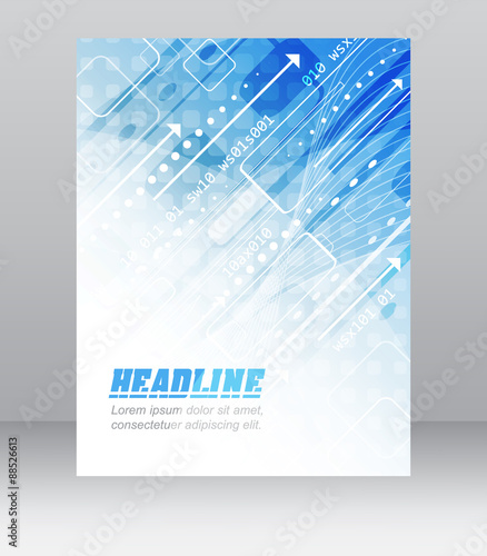 Abstract flyer or cover design with technological pattern for your business presentation or publishing