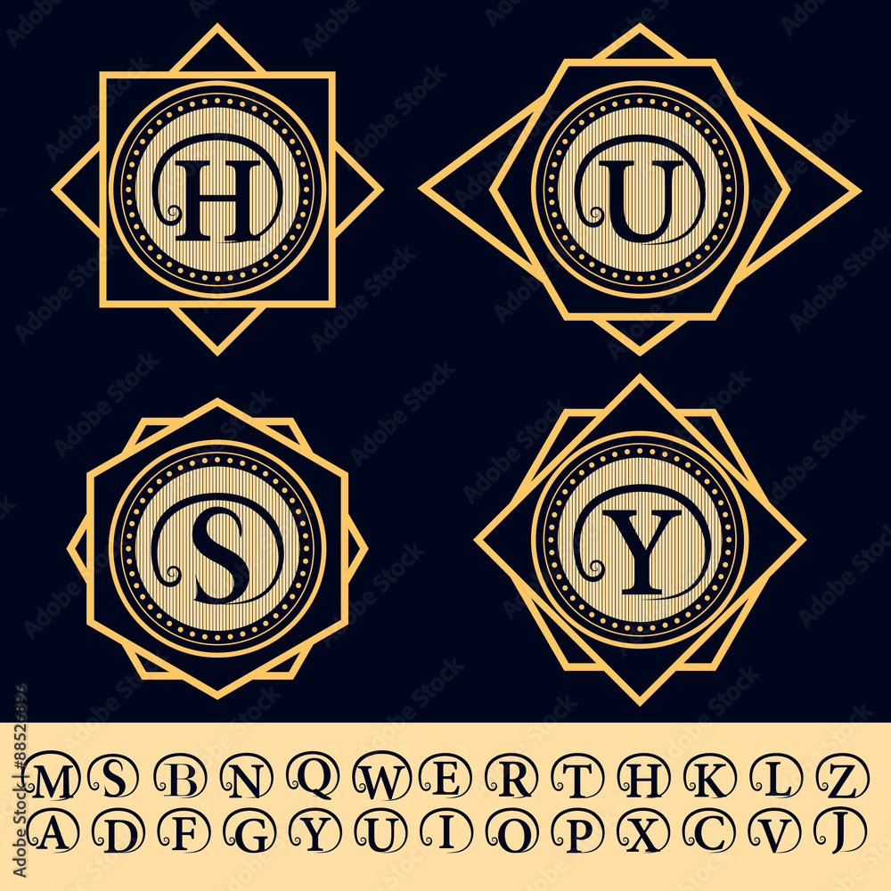 Monogram design elements, English letters emblem. Calligraphic elegant line art logo design. Business sign, identity for Restaurant, Royalty, Boutique, Hotel, Heraldic, Jewelry. Vector illustration Monogram design elements, English letters emblem. Calligraphic elegant line art logo design. Business sign, identity for Restaurant, Royalty, Boutique, Hotel, Heraldic, Jewelry. Vector illustration