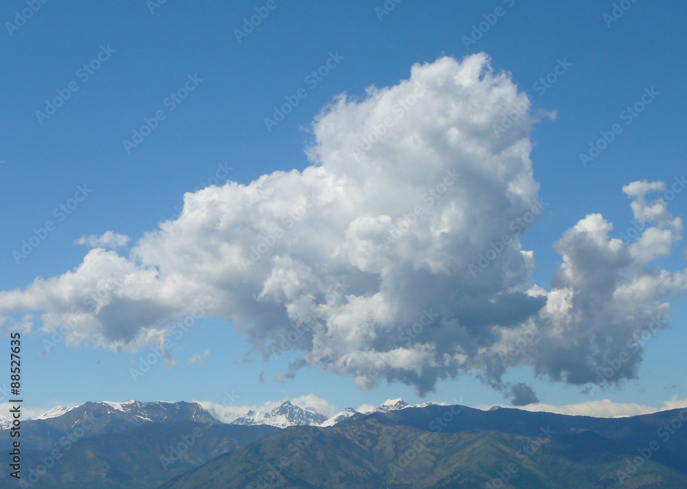 Clouds over mountain