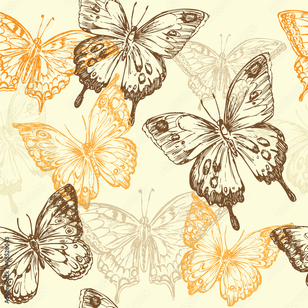 Fototapeta premium seamless butterfly pattern