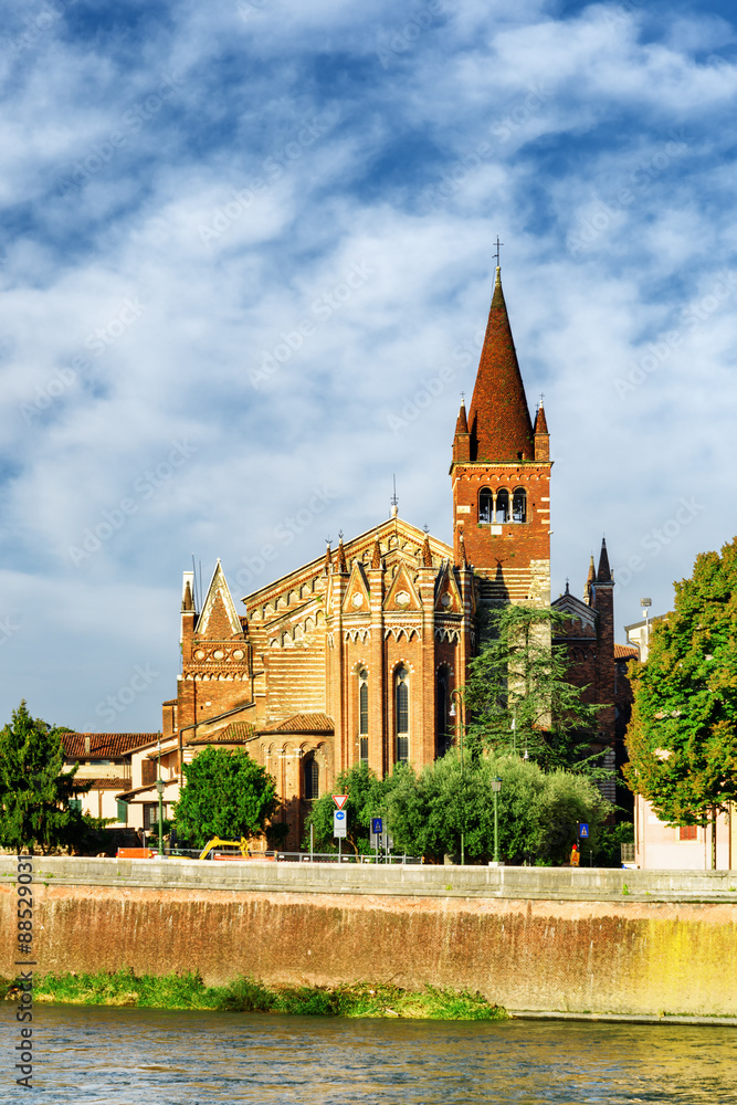 View of the Saints Fermo and Rustico church in Verona, Italy