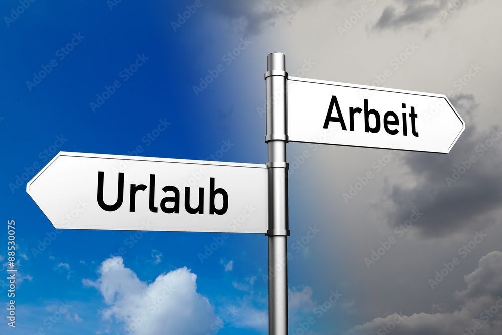 Fototapeta premium Vom Urlaub zur Arbeit