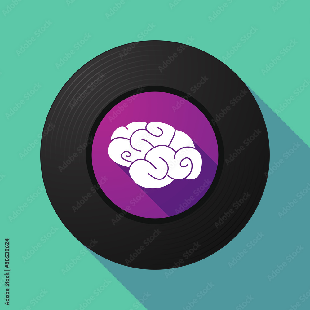 Vinyl record with a brain Vinyl record with a brain