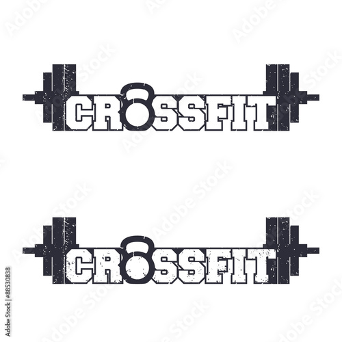 cross fit logo, sign, with grunge texture vector illustration, eps10, easy to edit