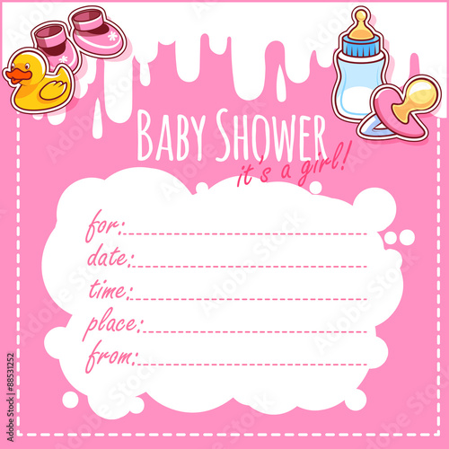 Baby Shower Card: It's a girl!