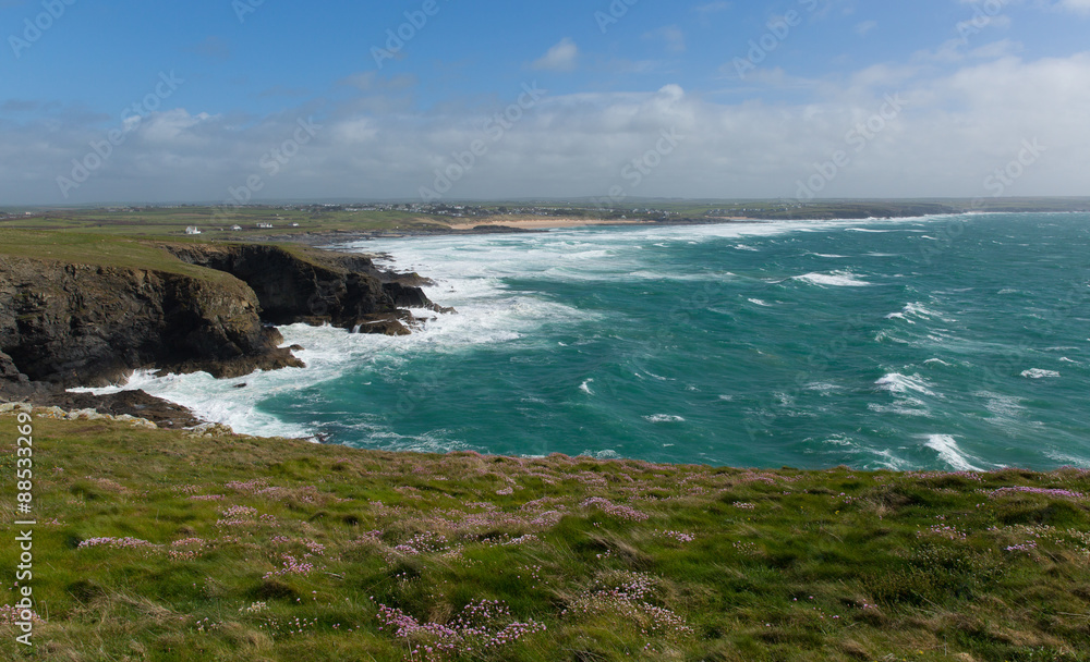 North Cornwall coast view Trevose Head to Constantine Bay and Newquay North Cornwall coast view Trevose Head to Constantine Bay and Newquay