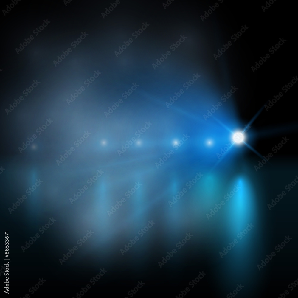 Light show. blue Vector illustration.