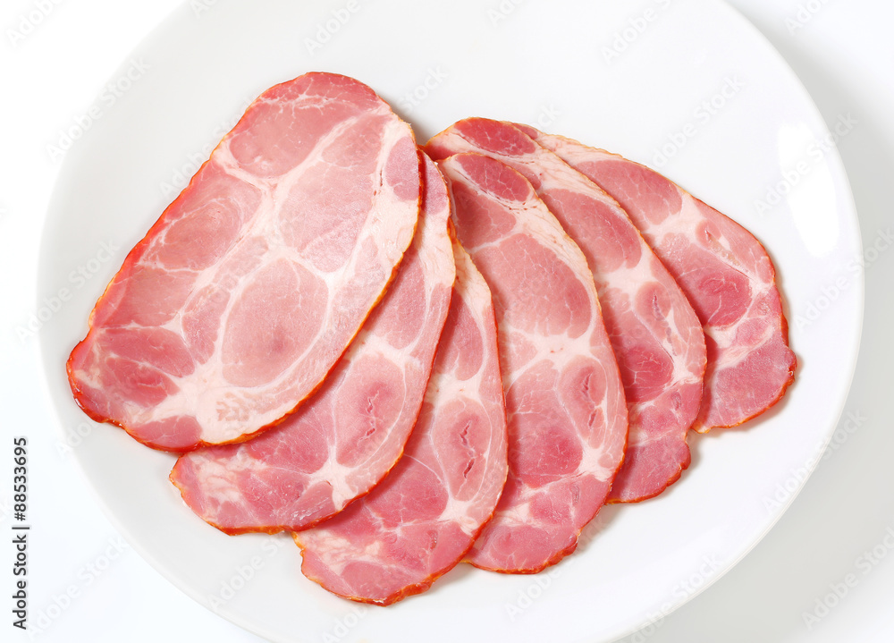 Sliced smoked pork neck