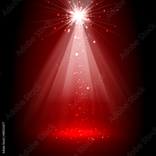 Spotlight red on stage