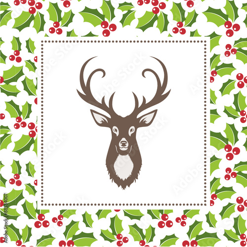 Weihnachtlicher Hintergrund mit Hirsch