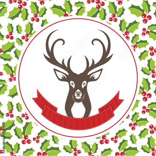 Weihnachtlicher Hintergrund mit Hirsch