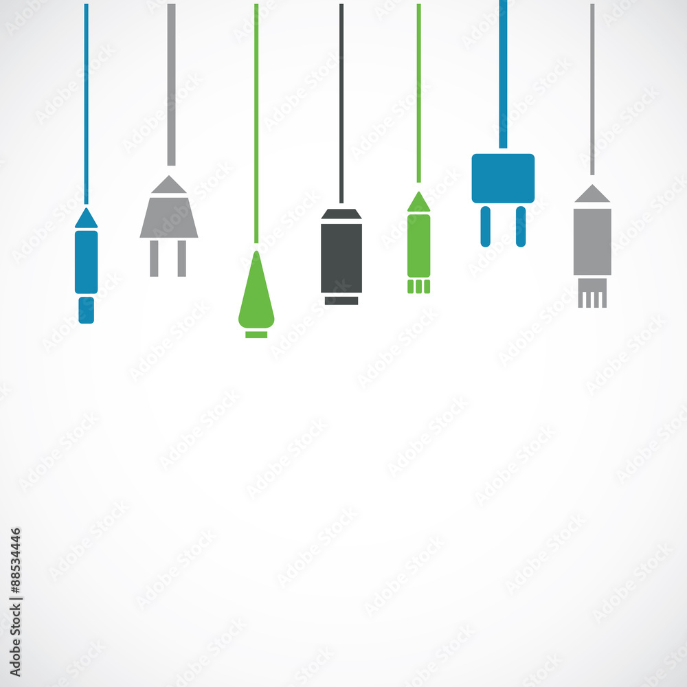 Different connection plugs and wires Different connection plugs and wires