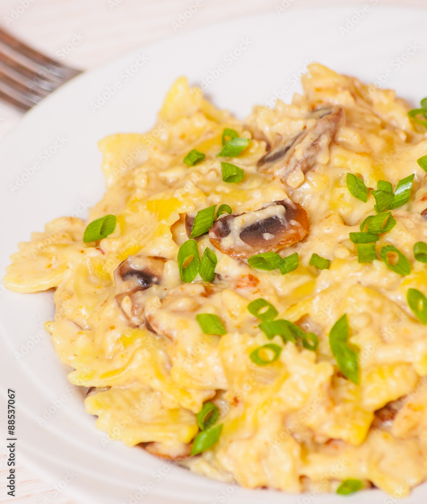 Farfalle Pasta with mushroom sauce Farfalle Pasta with mushroom sauce