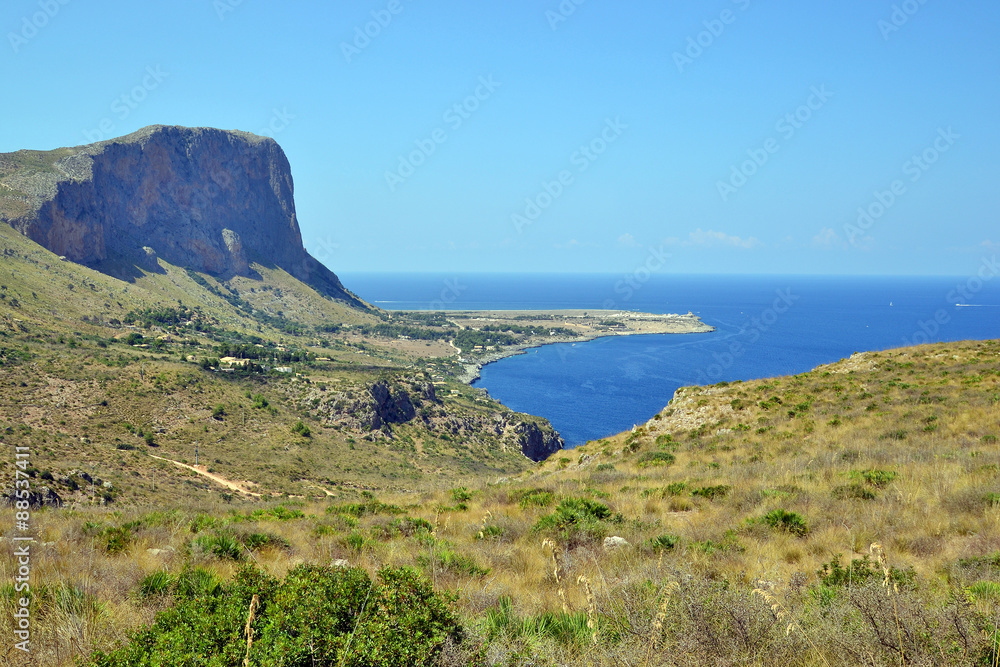 riserva dello zingaro, sicilia, vista panoramica