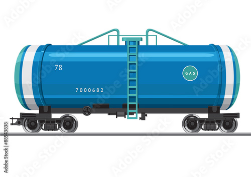 Gas Tank. A railroad car with a gas. 