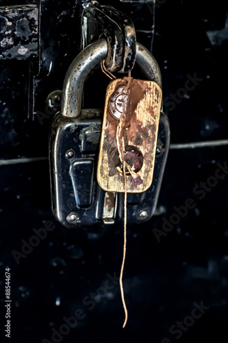 Padlock on door seal photo