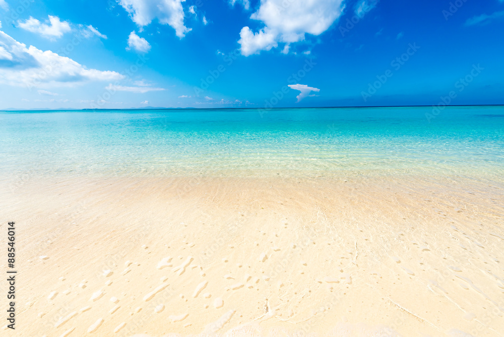 Beautiful sea and the white beach, Okinawa, Japan Beautiful sea and the white beach, Okinawa, Japan