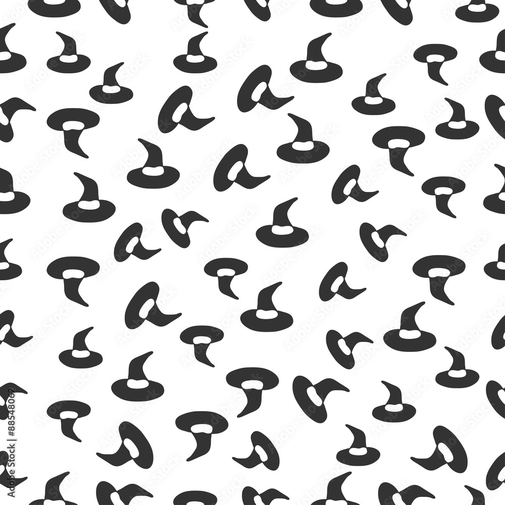 seamless pattern with hat Halloween