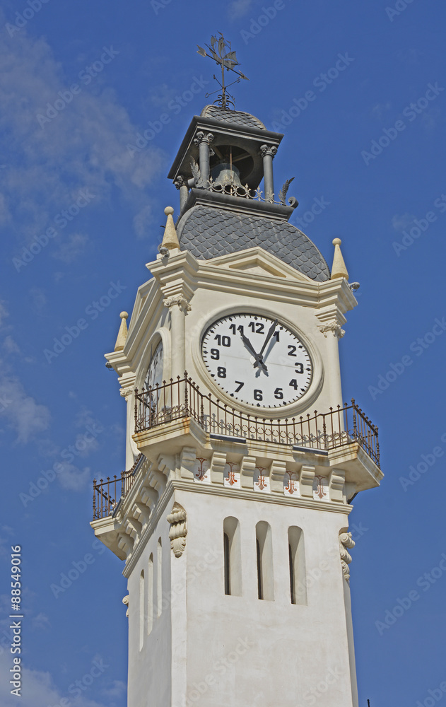 Clock on Port Authority building. Valencia. Spain