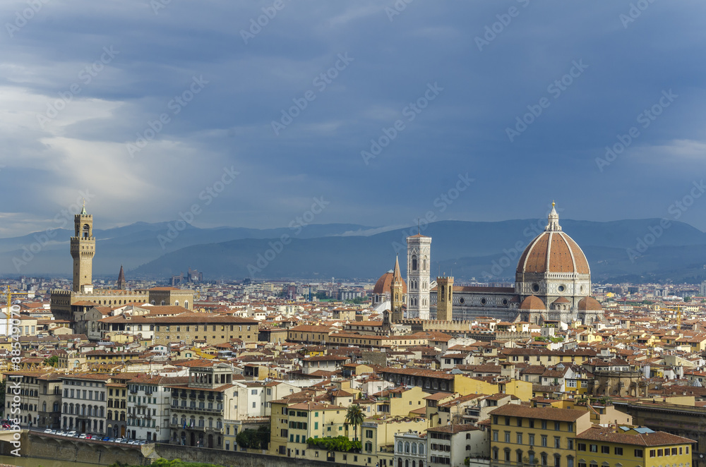 Cathedral and Palazzo Vecchio, Florence, Italy
