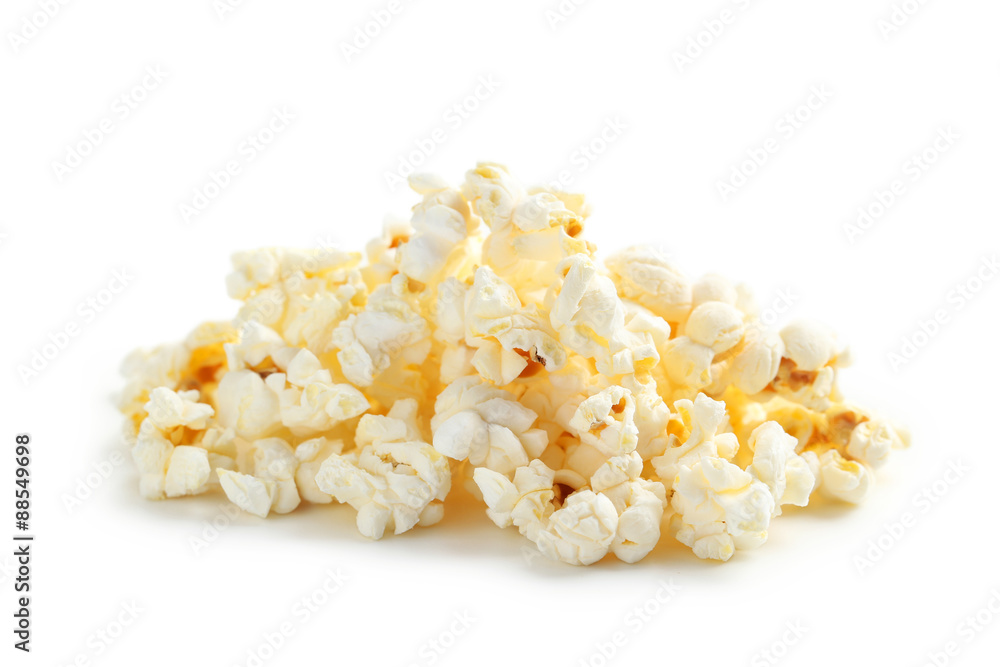 Popcorn isolated on a white