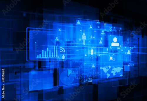 Business networking digital background. © bluebay2014