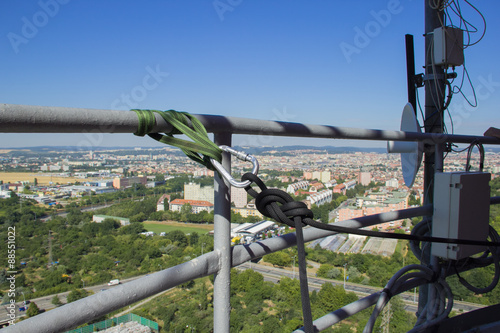 The anchor point for vertical climbing