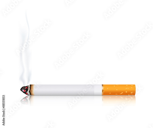 Cigarette with smoke