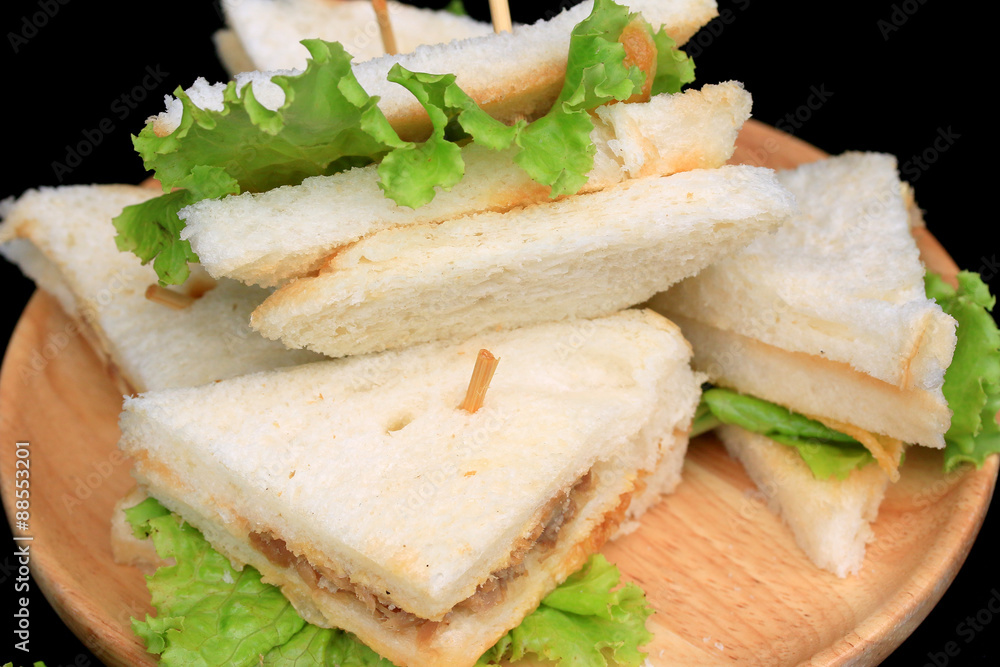 tuna sanwich on black background tuna sanwich on black background