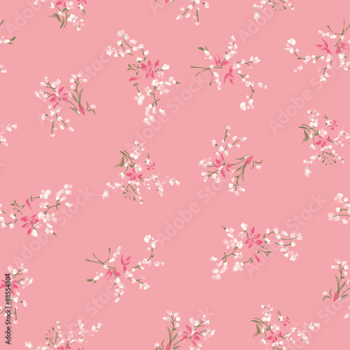 The repeat design of an floral pattern Color pink