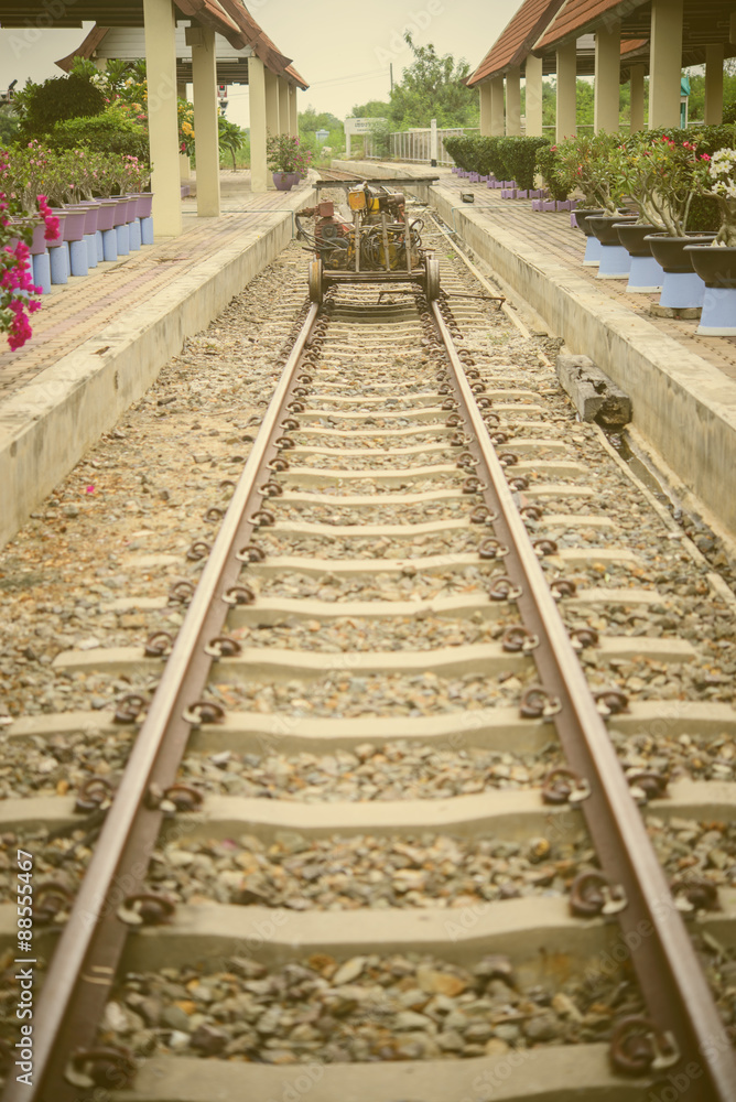 Fototapeta premium Railway fixing train